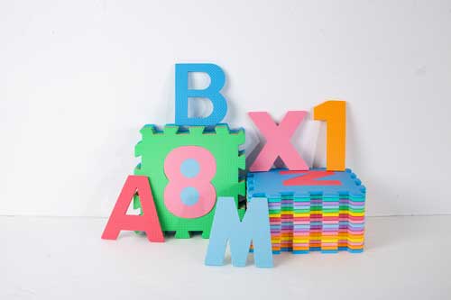 Custom Interlocking & Puzzle Mats-Color & Pattern-Letters/Numbers (Learning Mat)