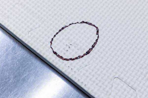 Quality Control for Foam Mats-Stains Dirt1